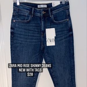 Zara mid rise skinny jeans